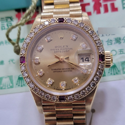 勞力士 Rolex Lady-Datejust 18K黃金女用腕錶 