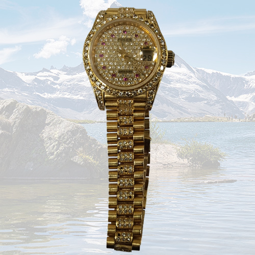 勞力士（Rolex）69178特級滿天星紅寶石鑽圈鑽帶女錶