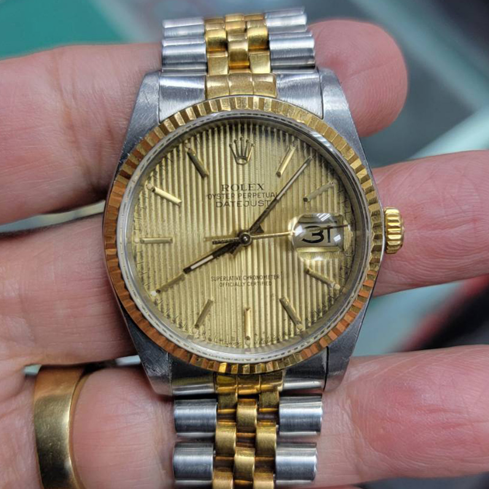 勞力士16013 - Datejust 原裝金色銀幕面(36mm) -3035自動機芯