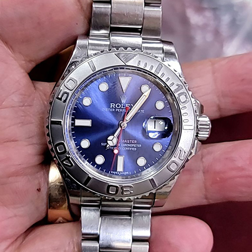 勞力士ROLEX 型號116622  鉑金圈藍面遊艇