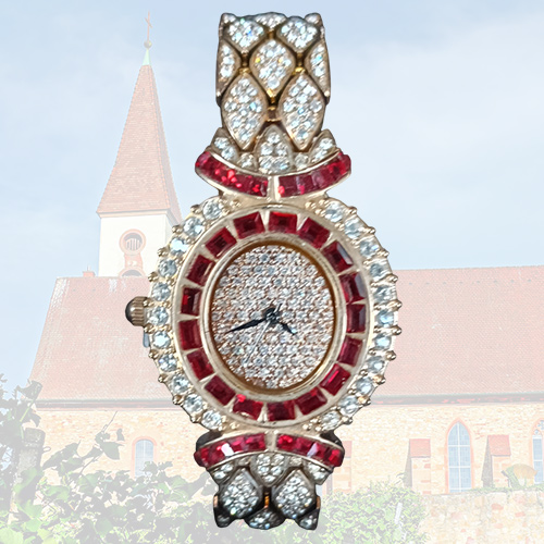 DIAMOND BAZAAR 滿鑽玫瑰金腕錶