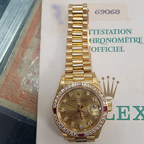 Rolex Datejust 69068 18K黃金女仕腕錶