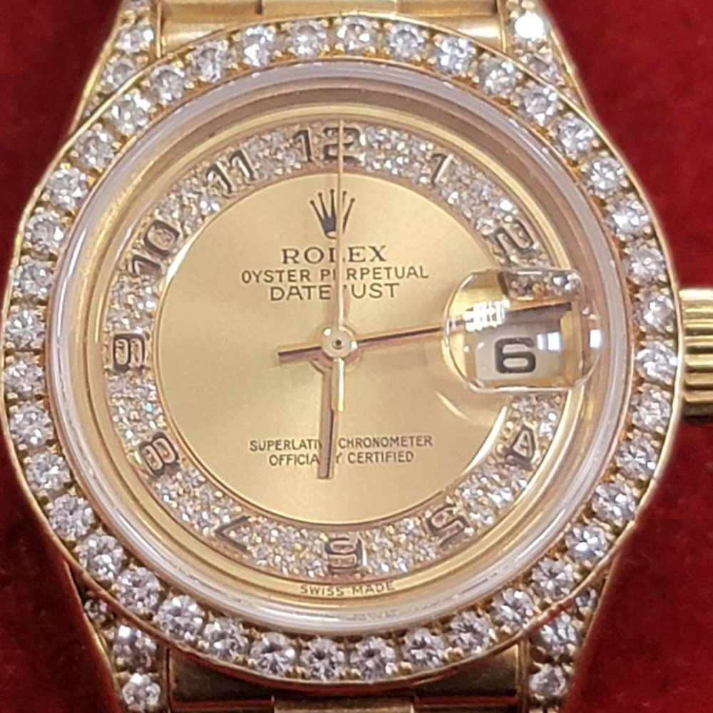 Rolex Day-Date Milliard 18388 香檳色鑲鑽男士手錶