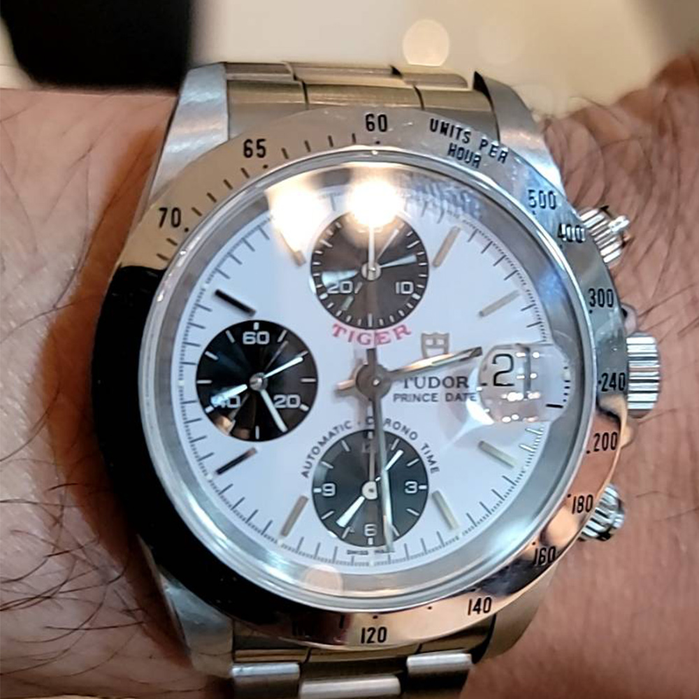TUDOR Chronotime Tiger 79280 銀色男士手錶