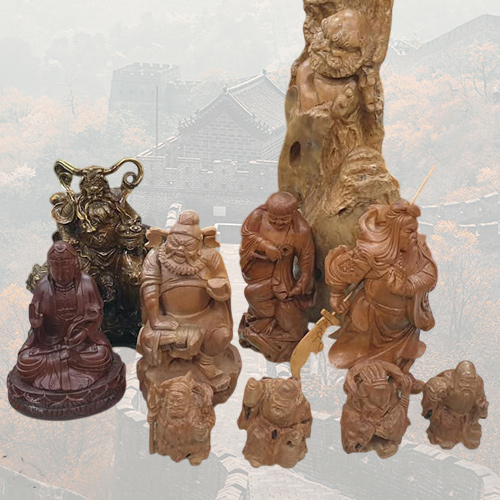 傳統木雕神像擺件