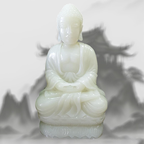 白玉石雕如來佛坐像