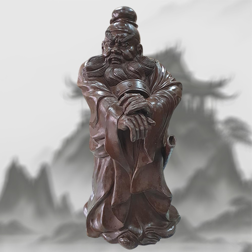 鍾馗實木雕刻擺件