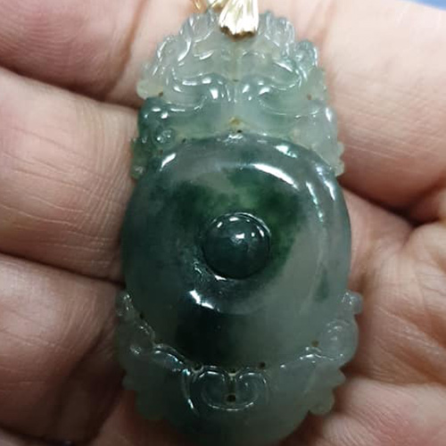 天然A貨翡翠龍牌吊墜