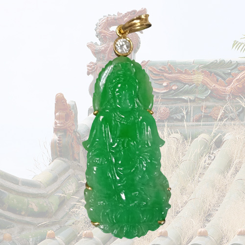 翡翠玉石觀音項墜