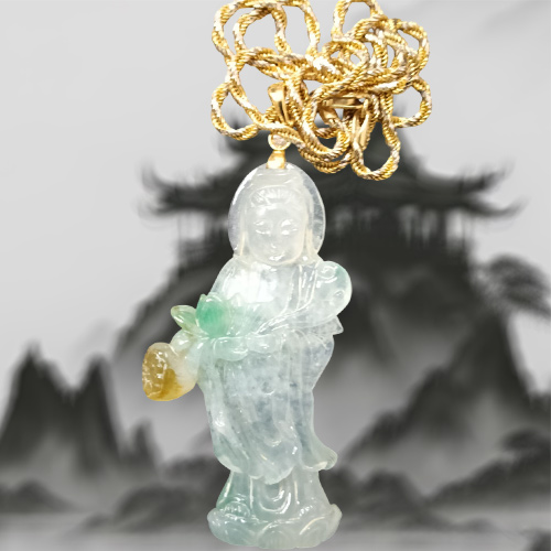 翡翠觀音玉珮項鍊