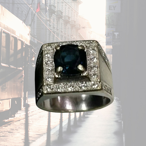 藍寶石鑽石戒指