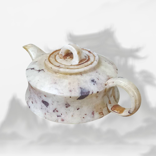 手工玉石雕刻茶壺玉壺