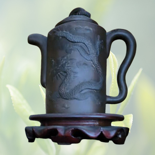 浮雕龍紋宜興紫砂壺(將軍壺或堆龍款)